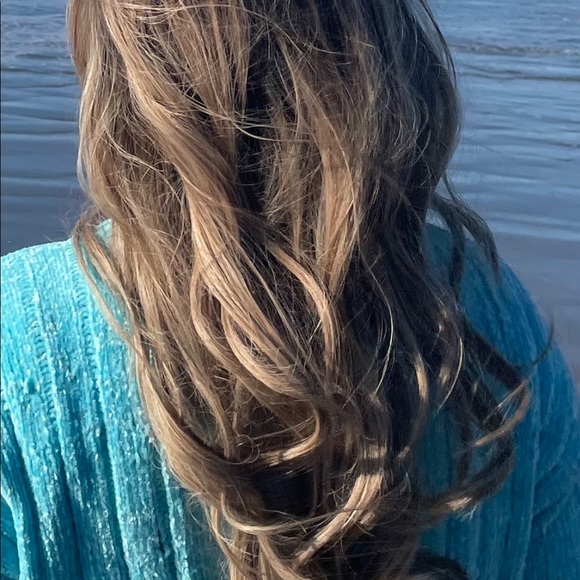 Ombré brown curly synthetic wig. - Picture 12 of 13